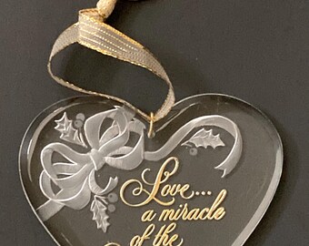 Hallmark Keepsake 1984 Ornament The Miracle of Love Vintage Clear Acrylic Heart  C3