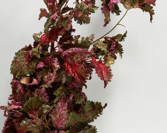 Coleus artificiel à volants, arbuste suspendu, plante en soie vintage