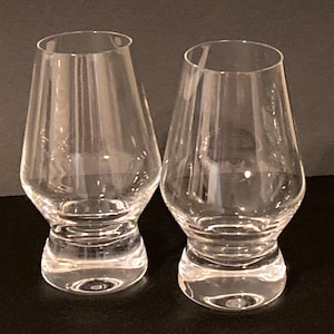Pair Footed Crystal Scotch GlassesThick Bottoms