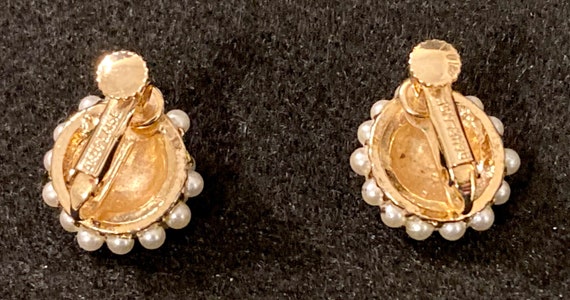 Vintage Dauplaise Faux Seed Pearl Earrlings Gold … - image 6