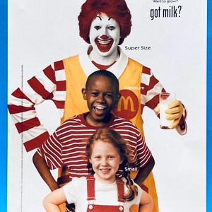 2001 Ronald Mcdonald GOT MILK Vintage Magazine Print Ad Mcdonalds