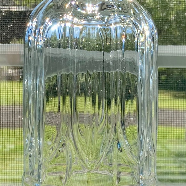 Vintage Art Deco Style Clear Glass Wall Sconce Candle Holder Peg Bottom