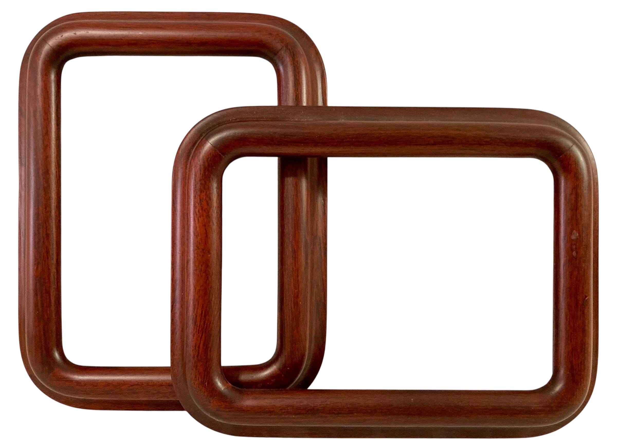 Pair Rounded Wood Gallery Art Picture Frames Dark Cherry Tone Frames ...