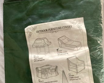 Housse de chaise longue d'extérieur en vinyle vert vintage, emballage non ouvert