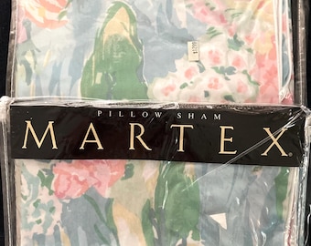 1990s Martex Pair Standard Pillow Shams Monet Lillies Pattern New Unused Packs