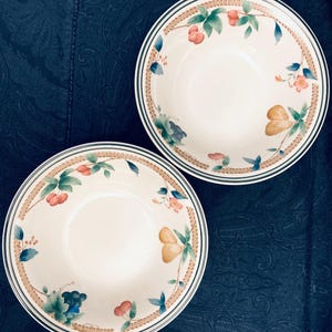 2 Noritake Keltcraft Cereal Soup Bowls Nature&#39;s Bounty 9199 Ireland Botanical