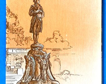 1962 Charlottesville VA Linen Fold Out Tourist Travel Brochure 200th Anniversary