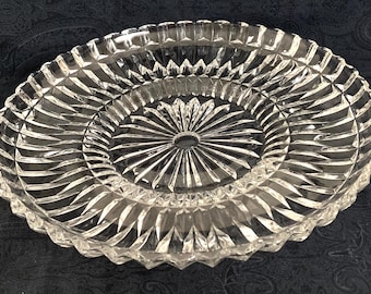 Brilliance Giftware By Gorham Crystal Round Platter Vintage Discontinued 11"