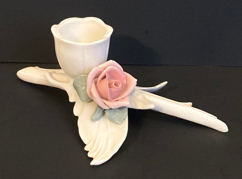 Buy Vintage Karl Ens Volkstedt Porcelain Pink Rose Candle Holder Lot of