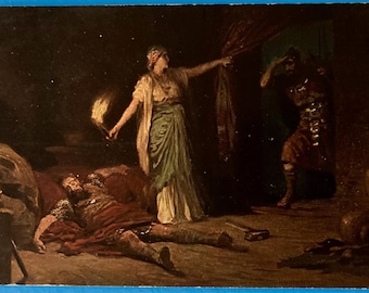 Carte postale ancienne ALLEMAGNE Saintes Écritures Rob Leinweber Art Jaël et Sisera