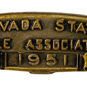 RARE 1951 Nevada State Rifle Associat Brass Lapel Pin Hat Pin  M2
