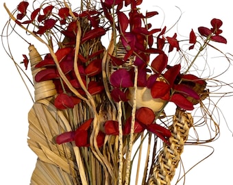 Boho Dried Flower Arrangements 2 Bunches Palm Spears Eucalyptus Seed Pods Decor