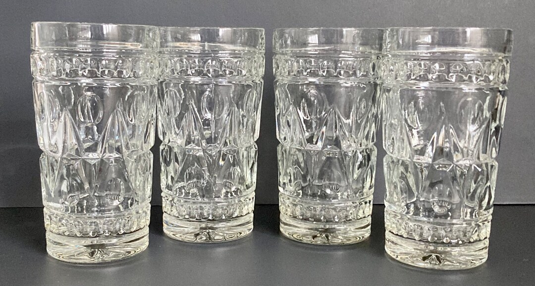 Vintage Set Colony Park Iced Tea Glass Tumbler Clear Cut Glass Etsy