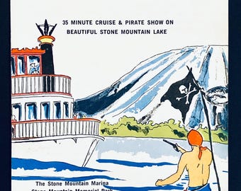 1970s Stone Mountain GA Showboat Robert E Lee Tourist Travel Brochure
