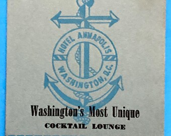 Tente publicitaire de table en papier style années 50, Anchor Room, bar lounge à cocktails, Washington DC