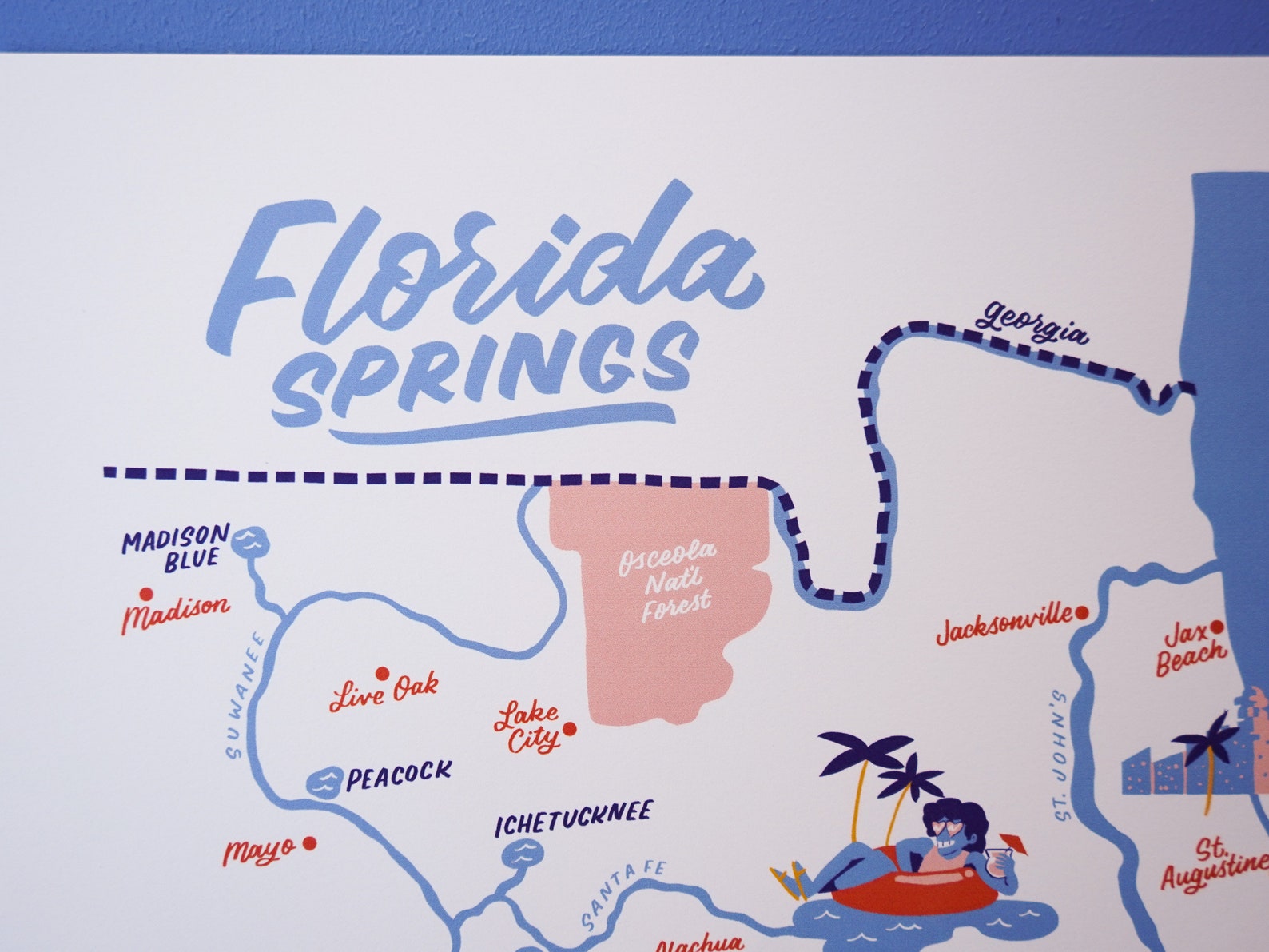 Florida Springs Map Etsy