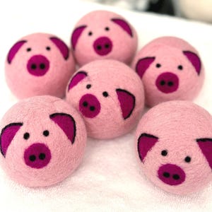 Niedliche Schweinswolle Trockner Bälle: Umweltfreundliche Wäsche, wiederverwendbare Weichspüler Alternative