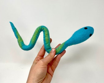 Wool Toy for Small Dogs, Handmade Wool Toy, Eco Friendly Felted Wool Snake Toy
