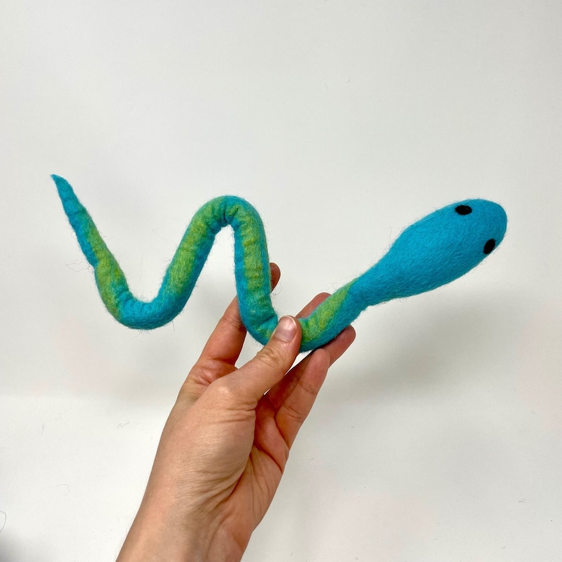 Wool Cat Toy, Handmade Cat Teaser Toy, Eco Friendly Felted Wool Snake Toy for Cats, Kitten Toy image 3