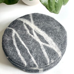 round wool chair pad