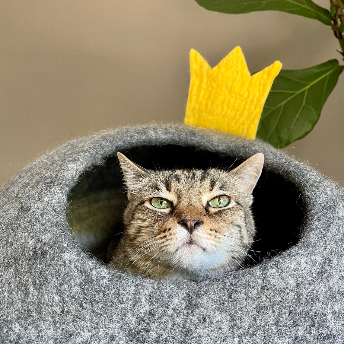 Large Wool Cat Cave / Wool Cat Bed/ Handmade Wool Cat Bed/ Etsy