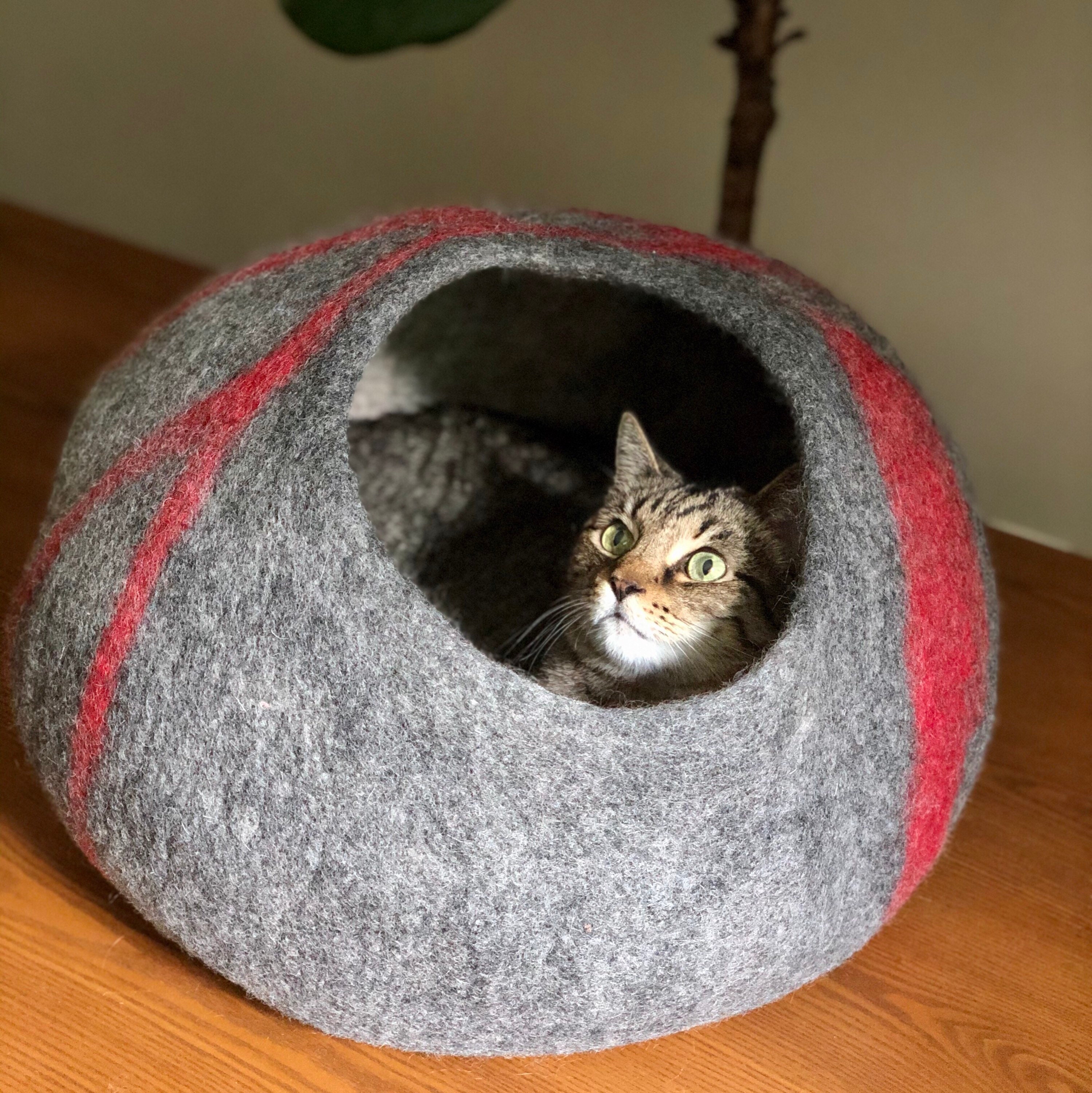 Large Wool Cat Cave / Wool Cat Bed/ Handmade Wool Cat Bed/ Etsy Australia