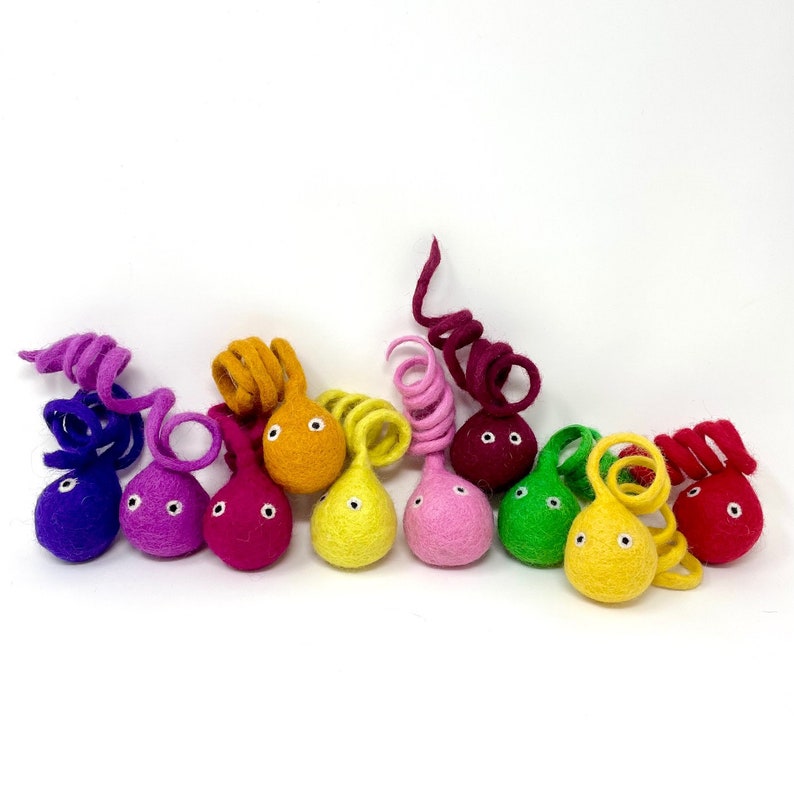 Colorful wool cat toys