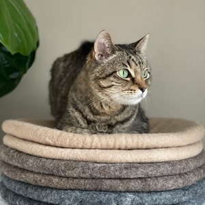EXTRA LARGE 21" Wool Cat Cave / Cat House/ Felted Wool Gray Cat Cave/ Large Cat Bed/ Best Cat Gift- Fast Shipping from US image 10