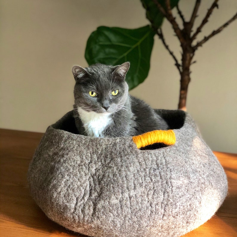 Wool Cat Basket/ Wool Dog Basket/ Cat Bed / Dog Bed/ Felt Cat Etsy