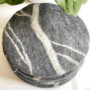 Large Wool Chair Cushion/ Wool Chair Pad/ Round Chair Pad/Handmade Felt Seat Cushion/ Wool Seat Pad/ Cat Cave Pad/ Pet Cushion image 3