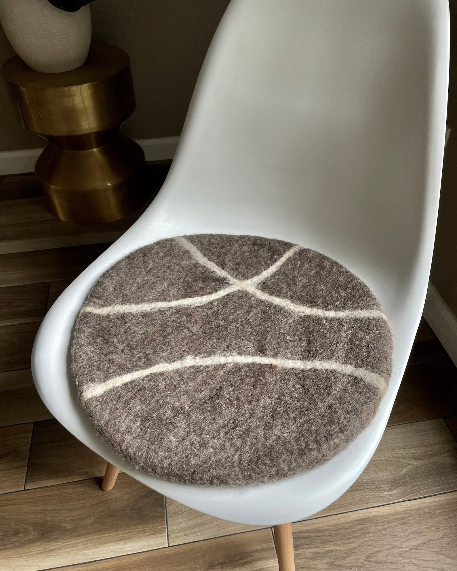 Large Wool Chair Pad/ Brown Wool Chair Cushion/ Felt Seat Etsy