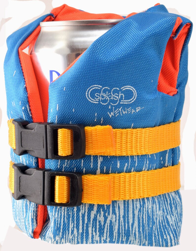 Mini Life Jacket Life Vest Beer Pop Can Hugger, Beverage Insulator