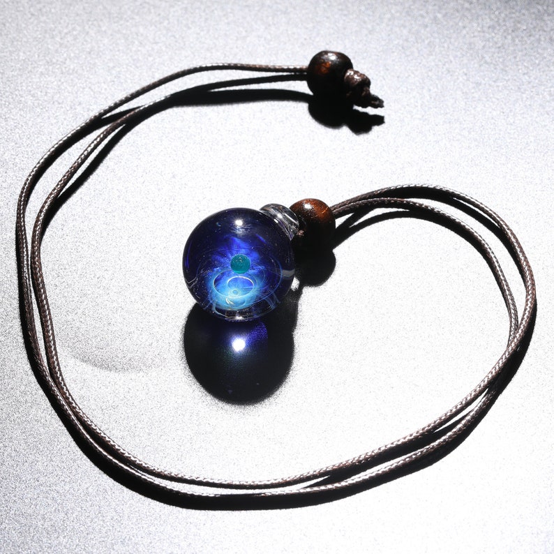 Blue Star Pendant Necklace Glass Pendant Galaxy Glass Pendant Necklace Unique Gift