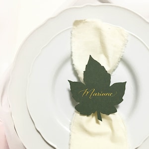 Marque-place feuille d'arbre minimaliste voor mariage bohème