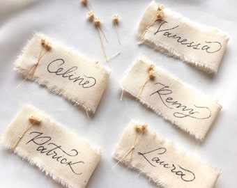 Bohème marque- places pour mariage, Marque- place en tissu Card-Plätze, Marque- place de kalligraphie für hauptsächliche Anlässe
