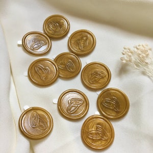 Autocollants de cire, Cachets de cire dorée, cire pour fermeture d’enveloppes, accessoire d’enveloppe de mariage, sceau de cire