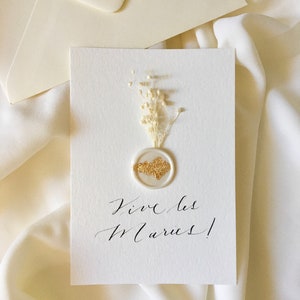 Carte de vœux , Carte de remerciement avec calligraphie manuscrite , Carte de Merci pour elle , Cadeau mariage , Carte de vœux mariage