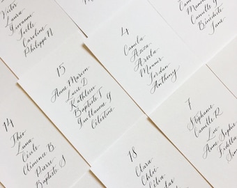 Plan de table de mariage- Calligraphie fait main 15x10cm
