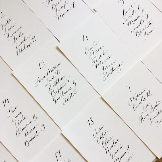 Plan de table de mariage- Calligraphie fait main 15x10cm