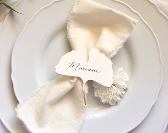 Merkplaats fleur en papier en kalligrafie