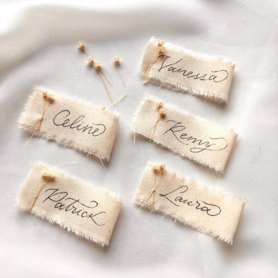 Boheme Marque Places Pour Mariage Marque Place En Tissu Card Etsy