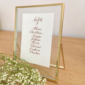 Plan de table de mariage- Calligraphie fait main 15x10cm image 3