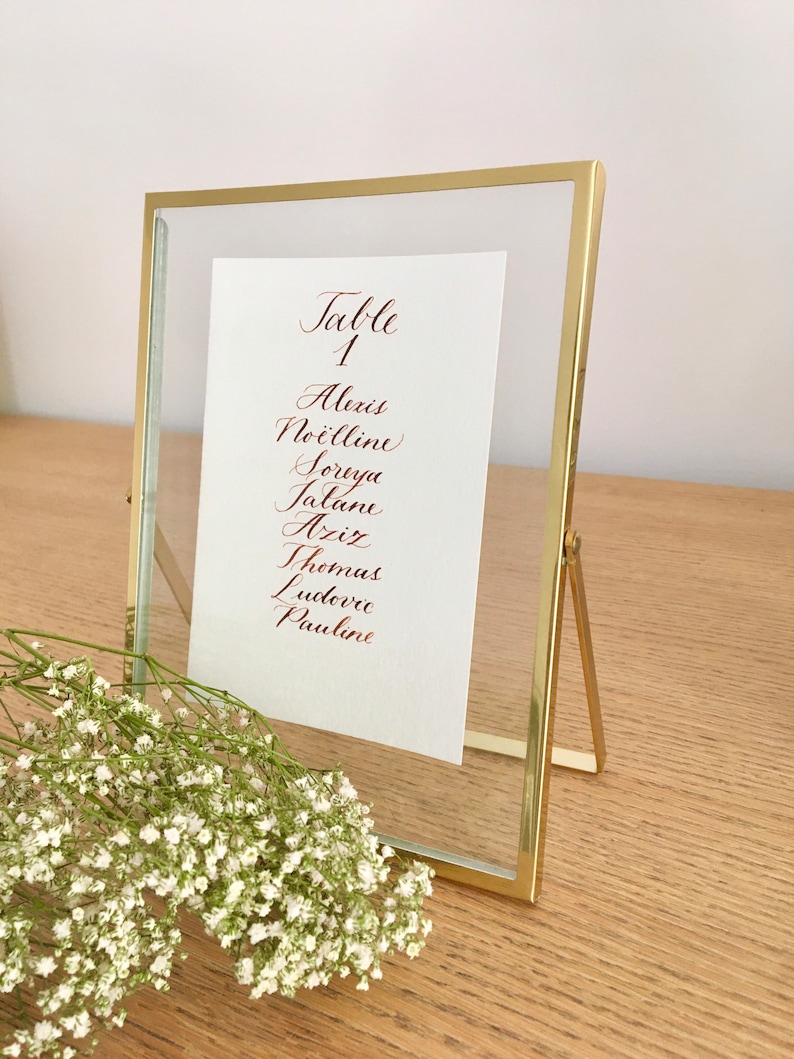 Plan de table de mariage- Calligraphie fait main 15x10cm image 3