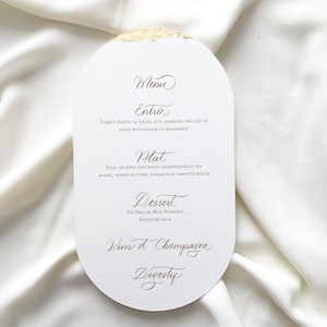 Menu bohème double arc chic pour mariage ou baptême