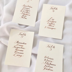 Plan de table de mariage- Calligraphie fait main 15x10cm image 7