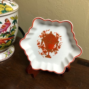 Vintage Vista Alegre Orange Chinese Trinket Dish
