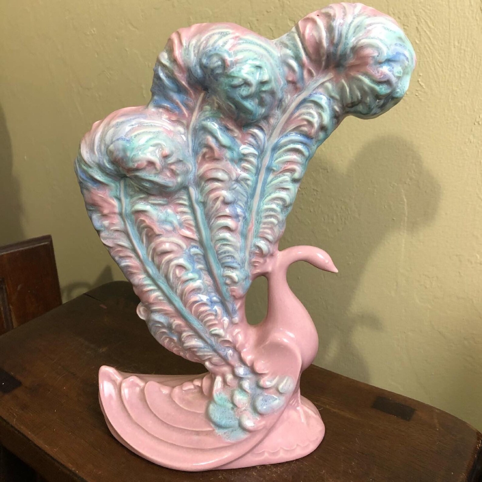 Vintage Haeger Peacock Vase Etsy