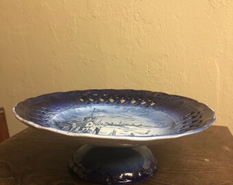 Antique English Reticulated Sterling Silver Basket Compote  display picture 1