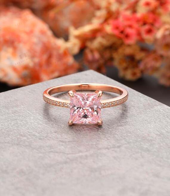 Square pink shop sapphire ring