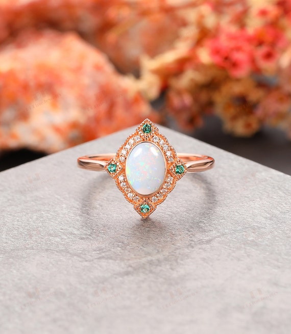 October birthstone wedding best sale ring